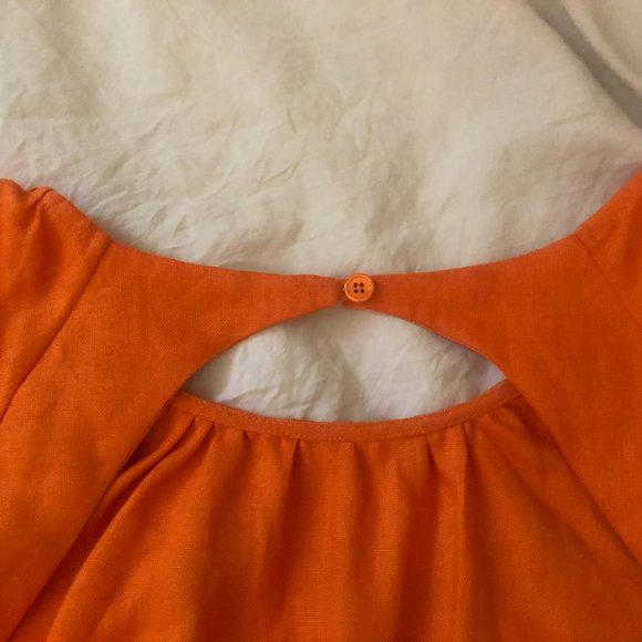 Reformation Backless "Irwin Linen Dress" in Citrus (Orange) - size 10 WORN ONCE - Picture 4 of 7
